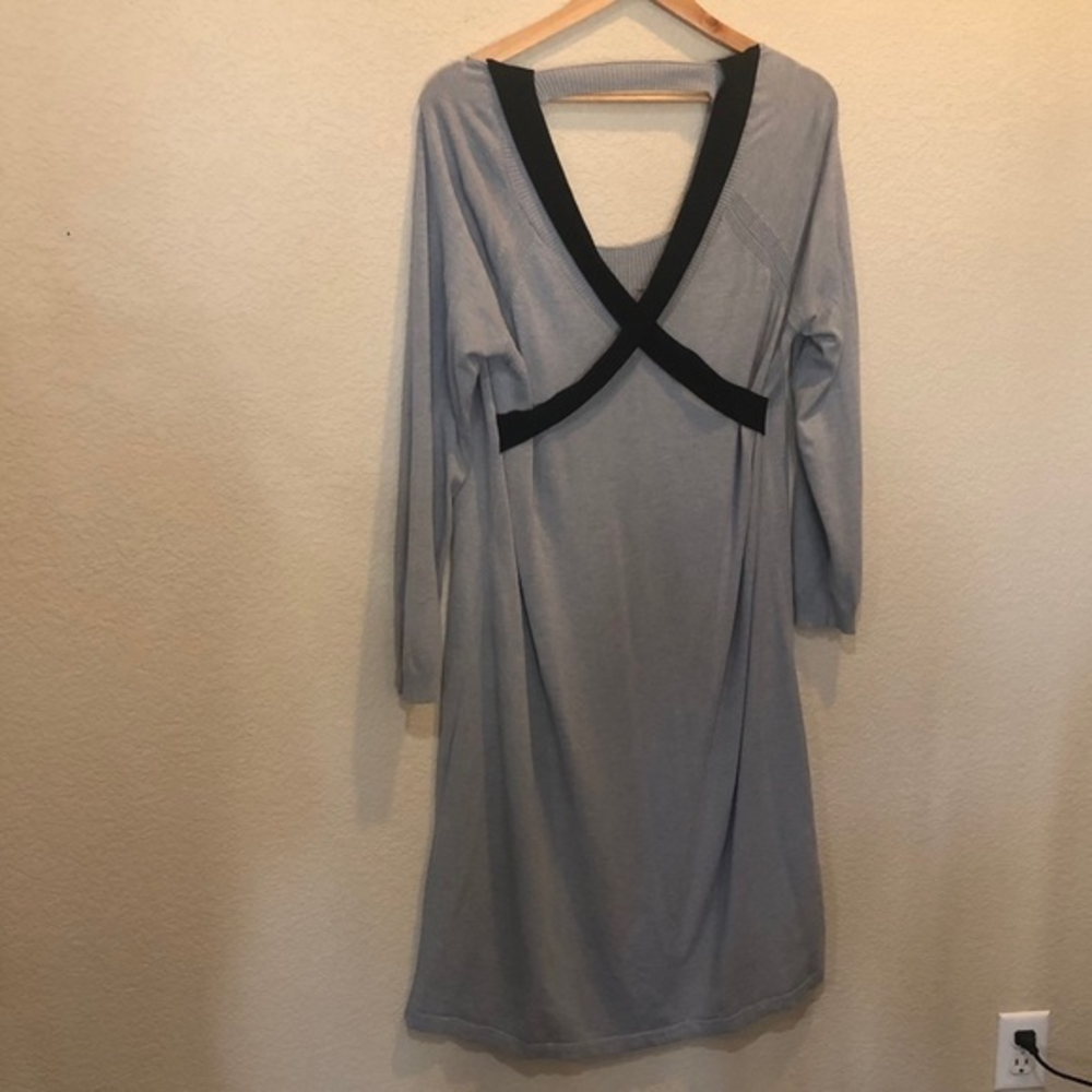 ASOS Curve gray criss‎ cross back sweater dress size 14